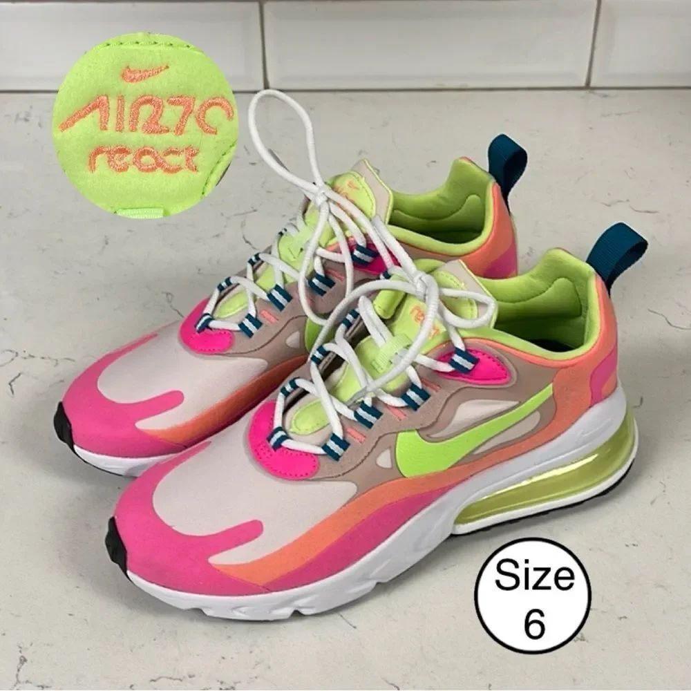 Nike Air Max 270 React Pink Volt Multi DC1863-600 Women's Size 6